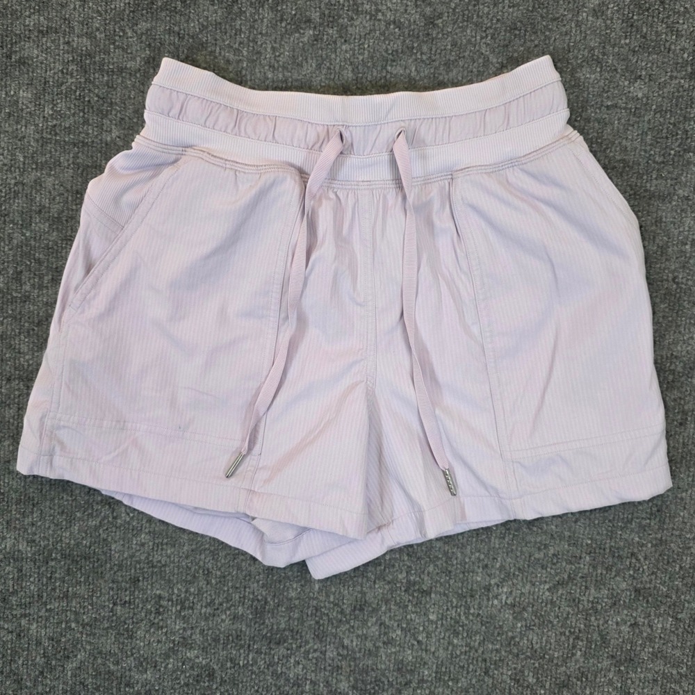 Lululemon Dance Studio High Rise Shorts 3.5" Womens 2 Lavender Pinstripe LW7CEPS